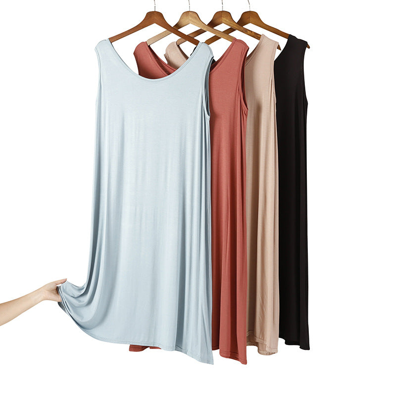 Women's Bamboo Fiber Thin Stretch Home Breathable Dresses