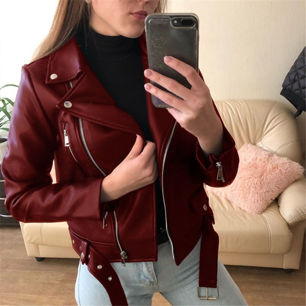 Women's Leather Autumn Motorcycle Slim Fit Winter Jackets