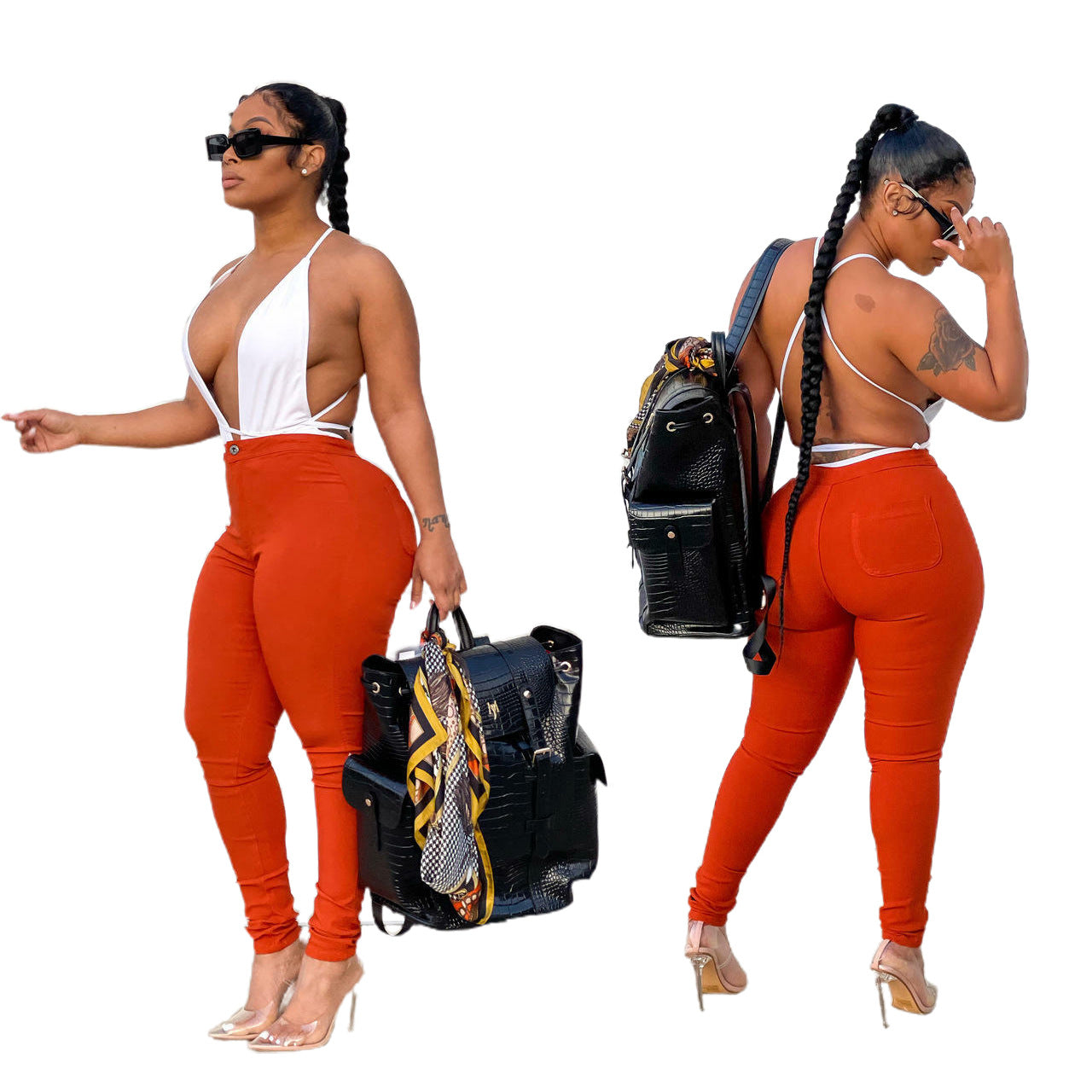 Women's Cool Stretch High Waist Trousers Jeans