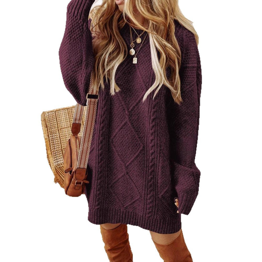 Women's Winter Vintage Textured Casual Loose Slim Fit Sweaters
