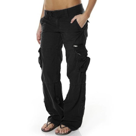 Women's Casual Sports Loose Straight Cargo Pants