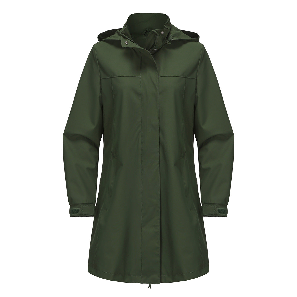 Women's Waterproof Windbreaker Solid Color Long Sleeve Coats