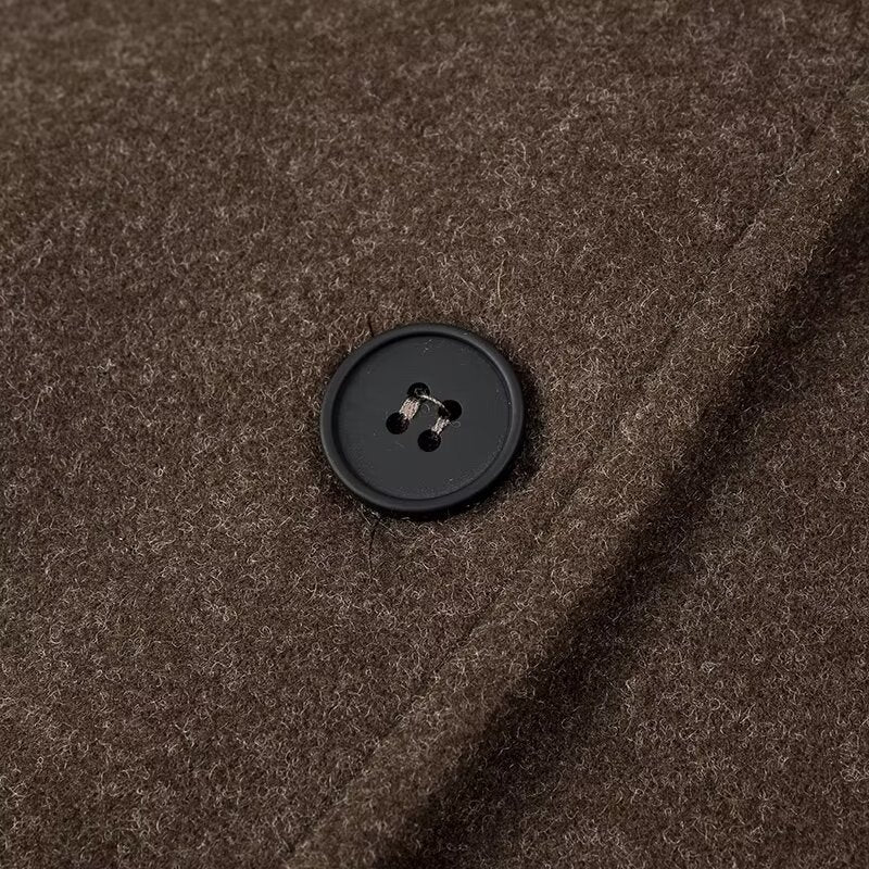 Women's Fashion Casual Polo Collar Versatile Two-tone Coats