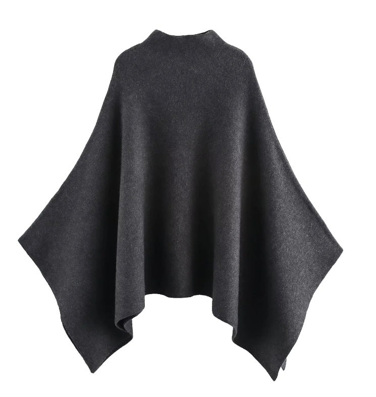 Women's Fashion Casual Asymmetric Knitted Cape Coats