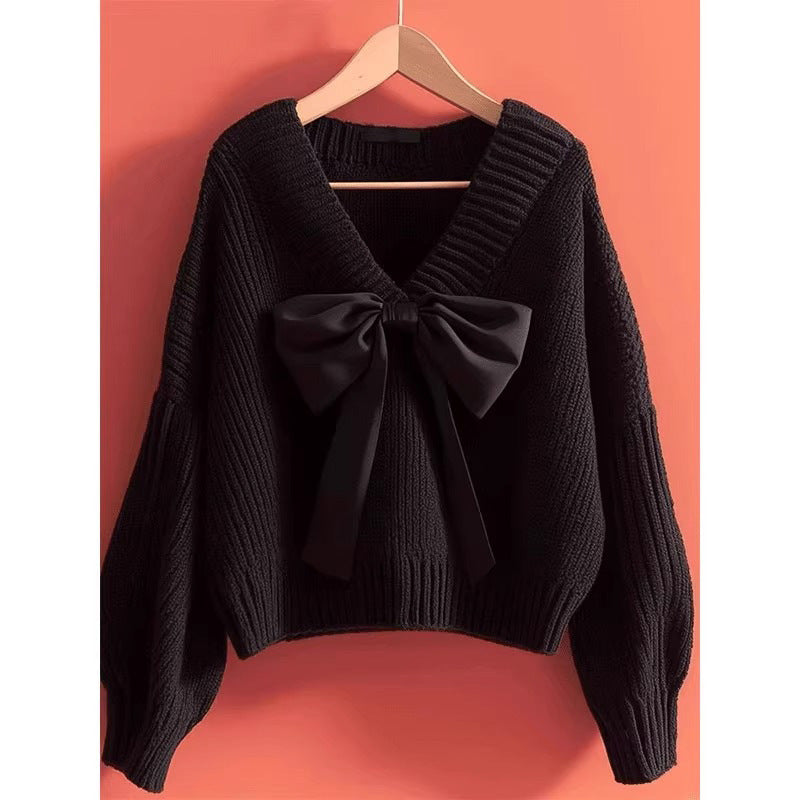 Creative Women's Bow Knitted Idle Style Women's Sweater