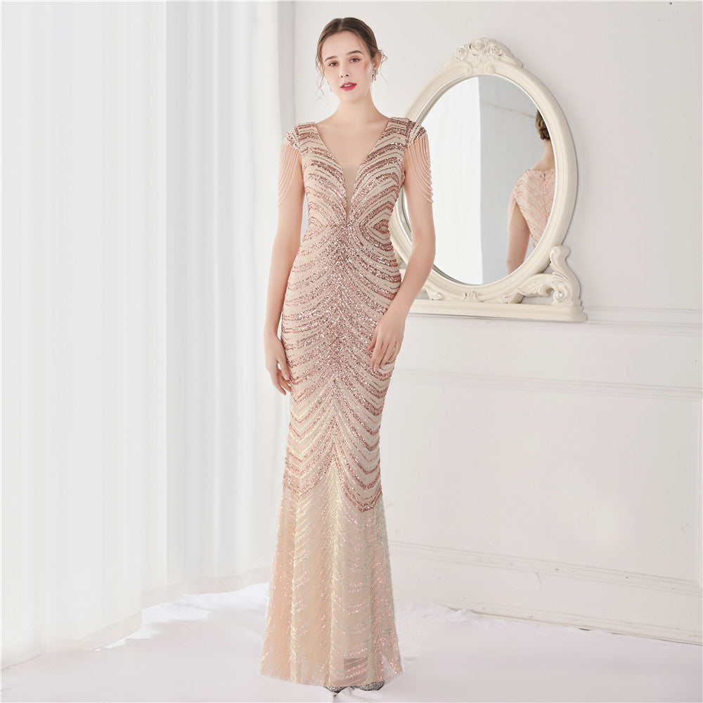 Flower Sequin Craft Beaded Party Dress Wedding Dresses