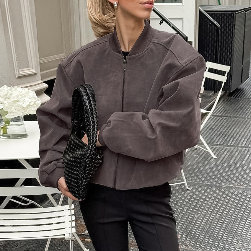 Suede Knitted Fashion Long Sleeve Baggy Coats