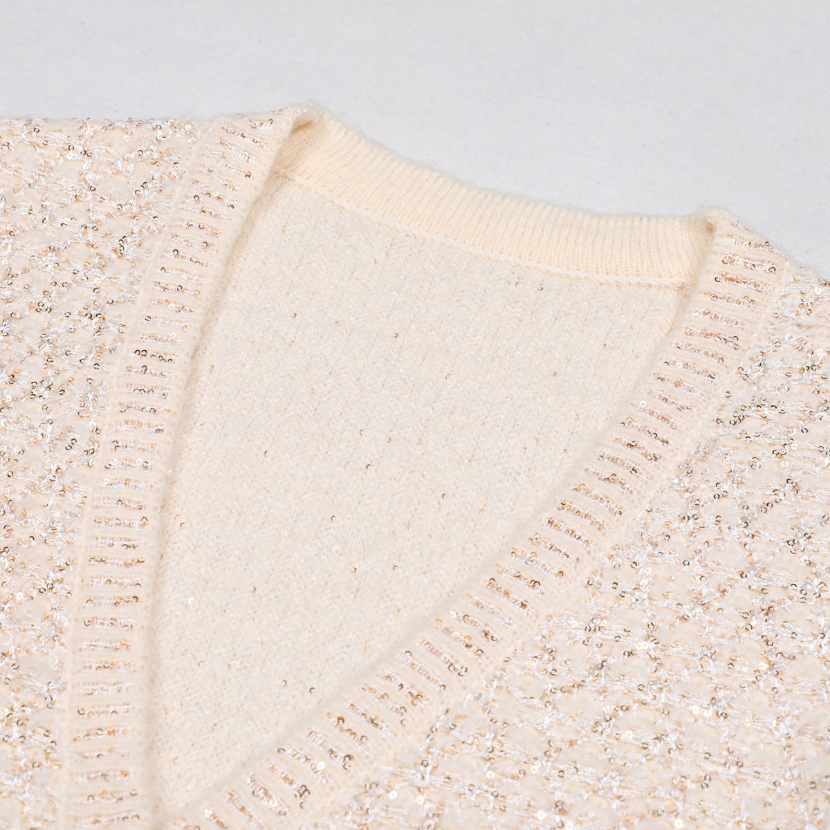 High Quality Sequined Knitted Long Sleeve Tops