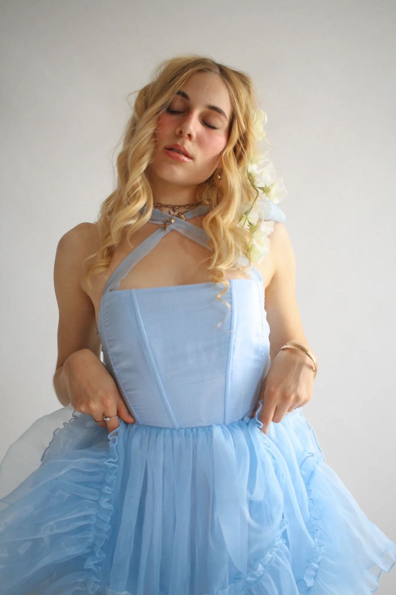 Women's Summer Fashion Temperament Wide Camisole Sleeveless Backless Dress