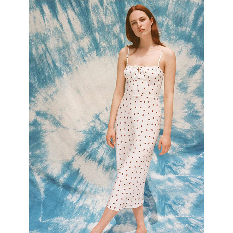 Women's Mulberry Silk Printing Slip Dress Summer Dresses