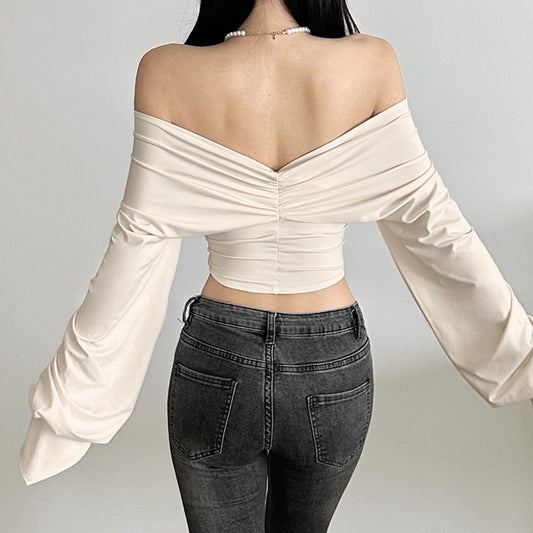 Women's Solid Color Street Fashion Backless Long Blouses