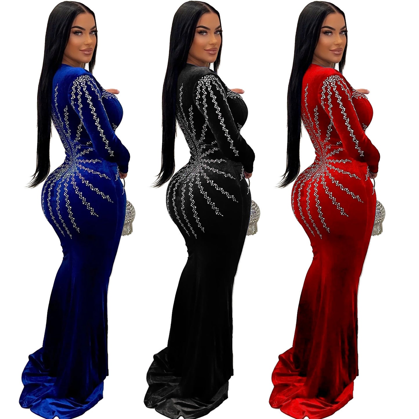 Women's Sexy Nightclub Party Long-sleeved Dress Fishtail Dresses