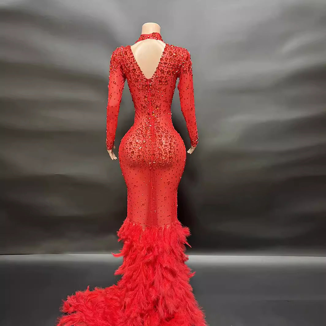Sparking Diamonds Elegant Pink Fathers Dress Dresses