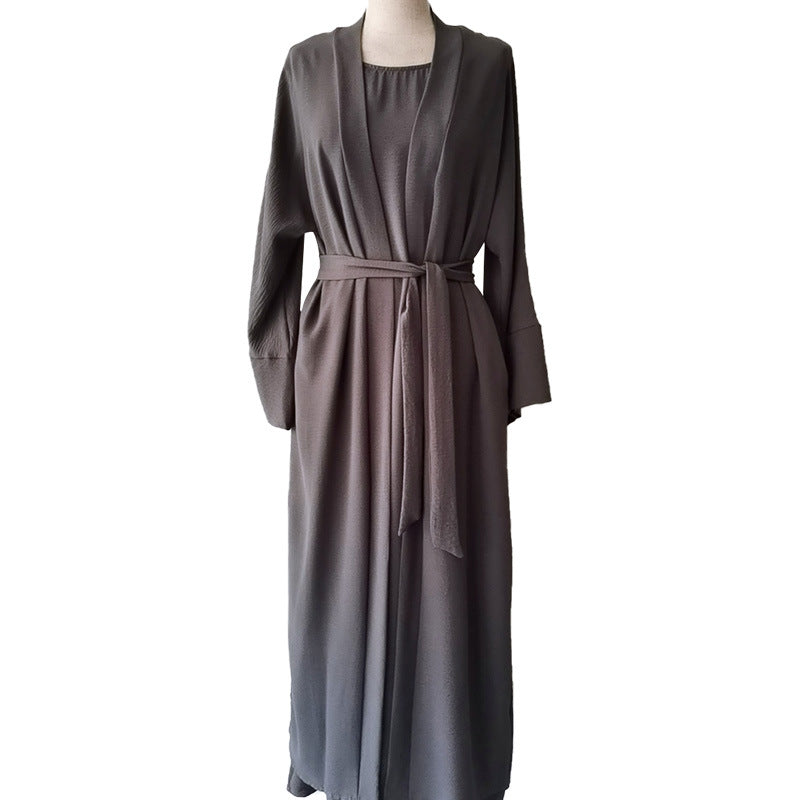 Pattern Elegant Belt Long Sleeve Two-piece Suits