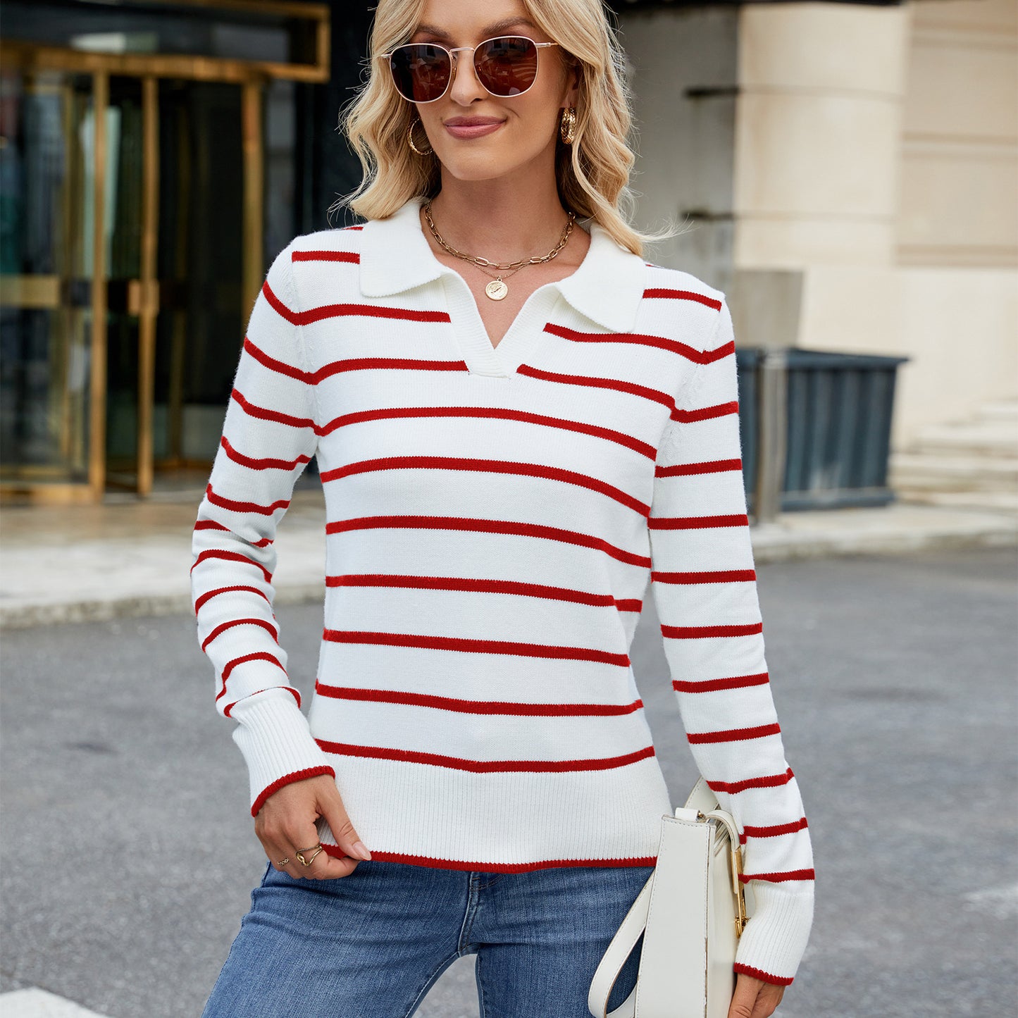 Beautiful Women's Spring Casual Striped Long-sleeved Tops