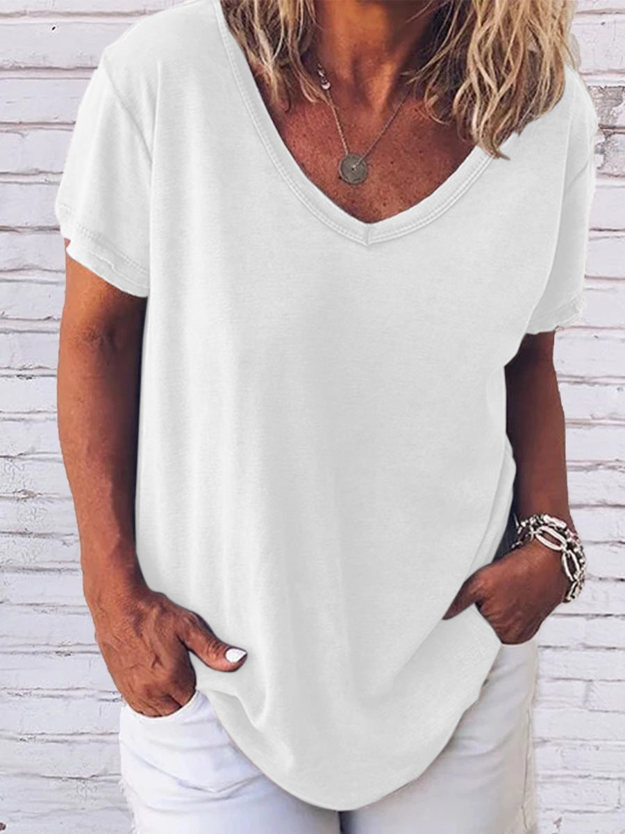 Women's Large T-shirt Summer Loose Leisure Short-sleeved Blouses