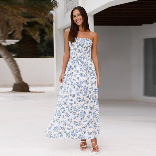 Women's Slim Fit Tube Dress Fashionable Stringy Tops
