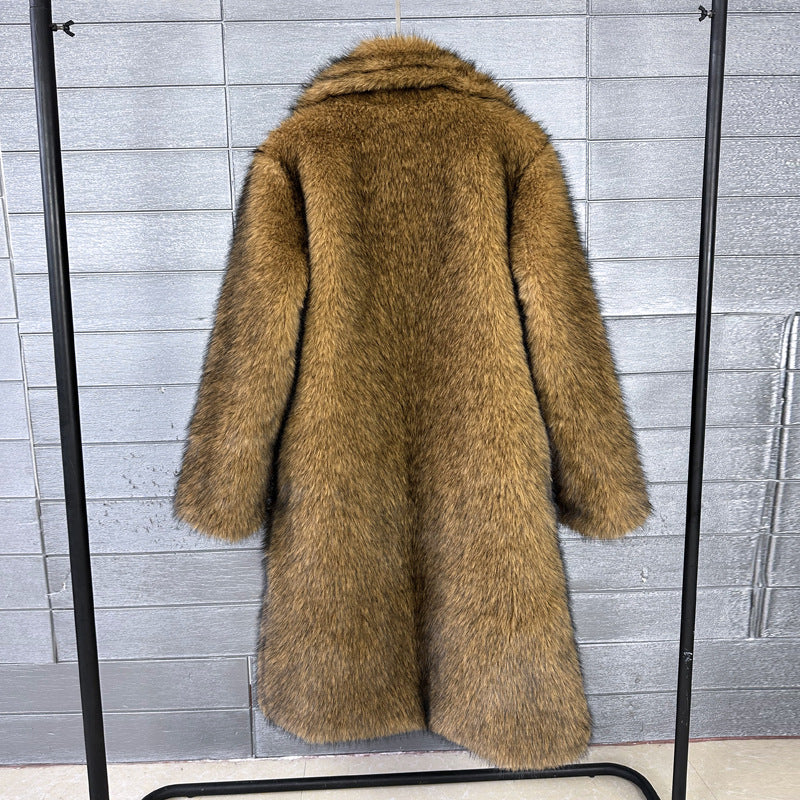 Women's Fashion Mid-length Faux Winter Imitation Coats