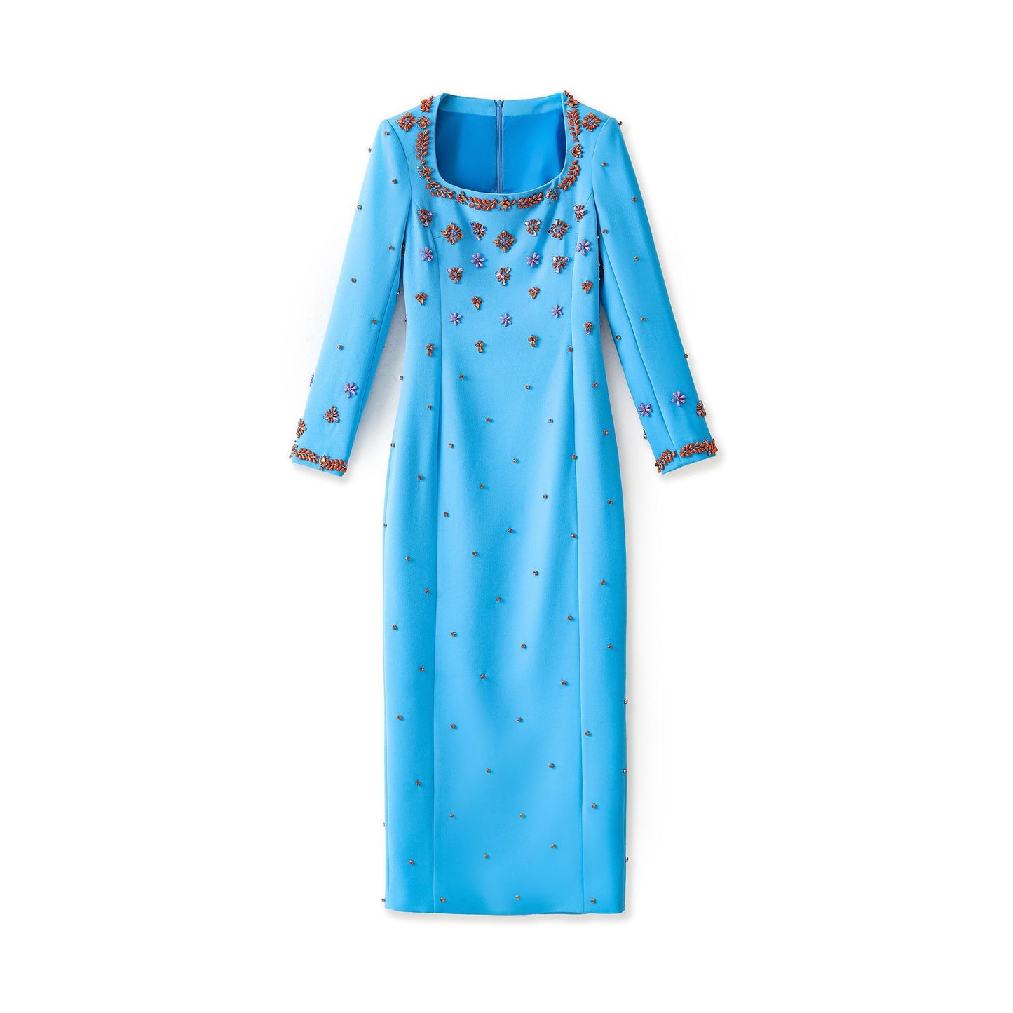 Women's Embroidered Diamond Dress High-grade Niche Blue Dresses