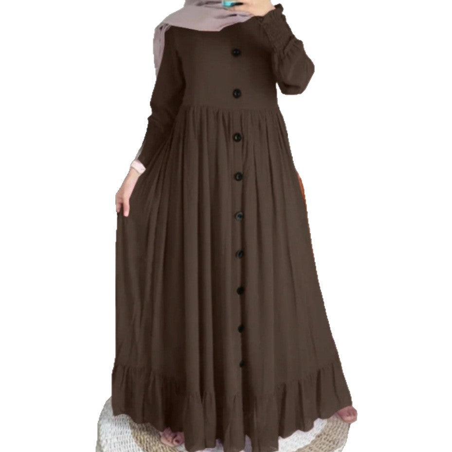 Artistic Retro Leisure Loose Crew Neck Dress