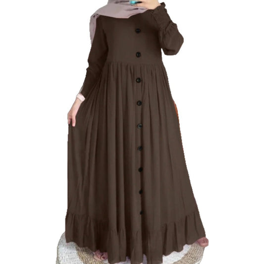 Artistic Retro Leisure Loose Crew Neck Dress