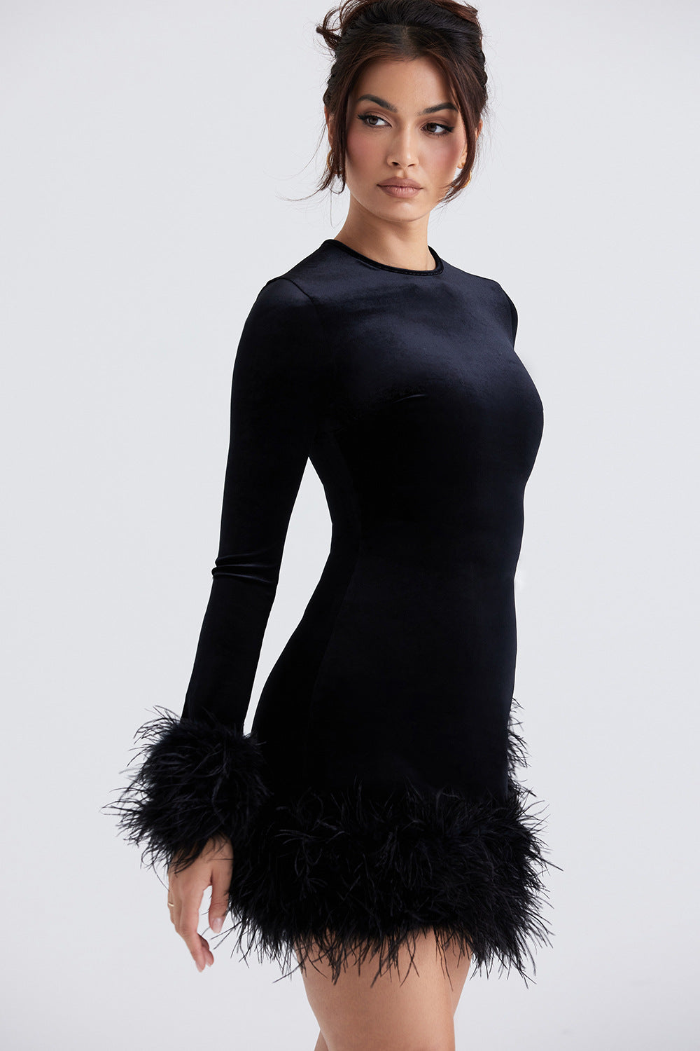 Knitted Dress Slim Fit Slimming Mid-length Dresses