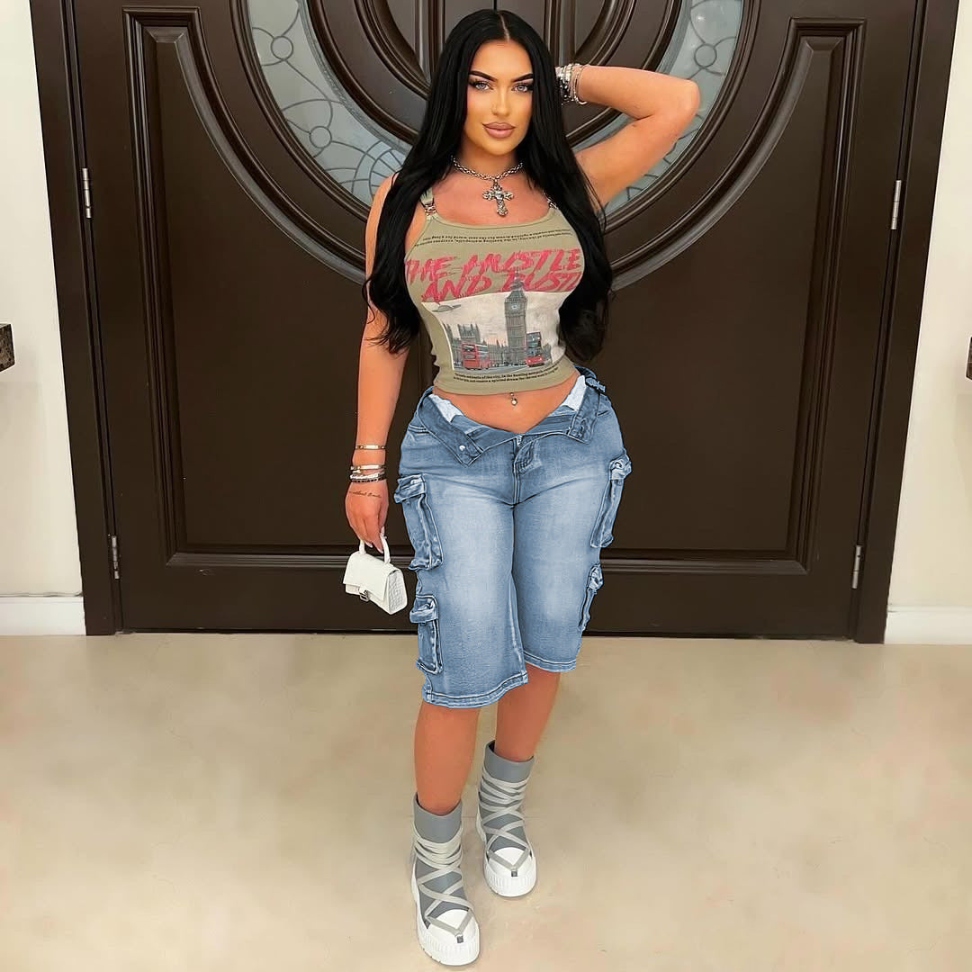 Women's Summer Loose Casual Work Large Pocket Pants