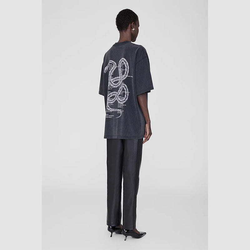 Fried Color Distressed Charcoal Gray Female Blouses