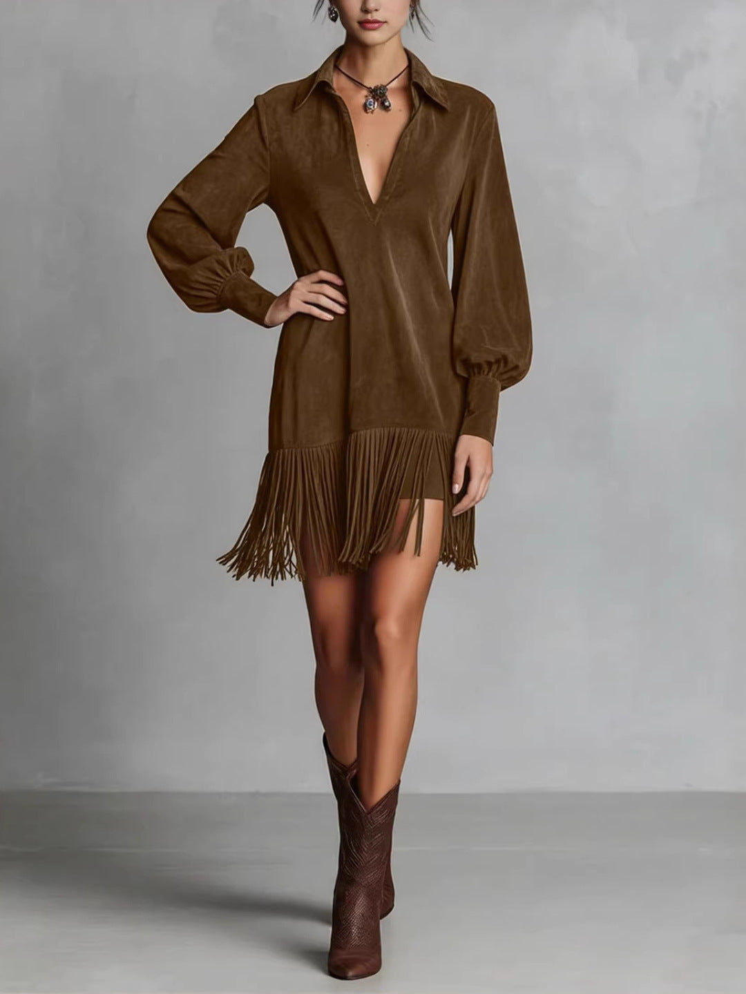 Western Style Elegant Trench Long-sleeved Black Beautiful Dress