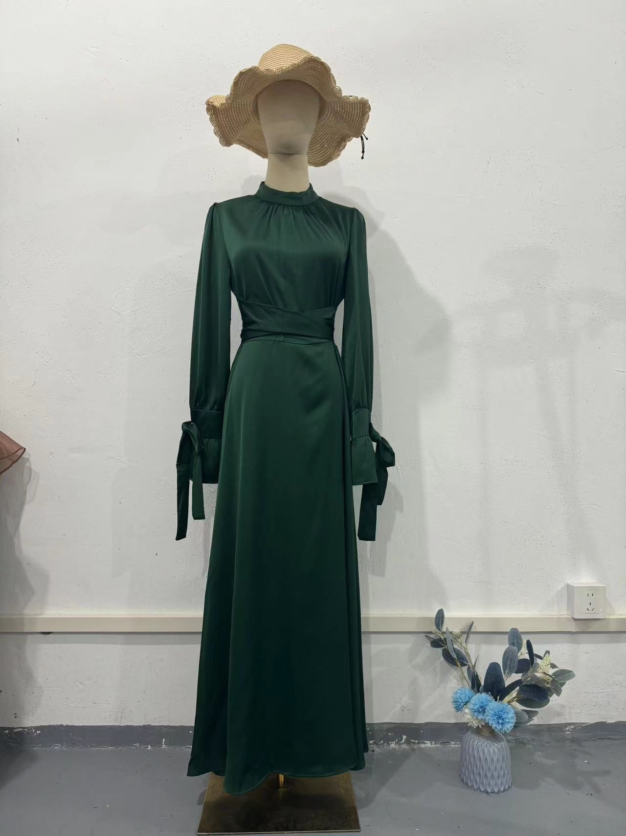 Women's Up Solid Color Long Sleeve Dress Dresses