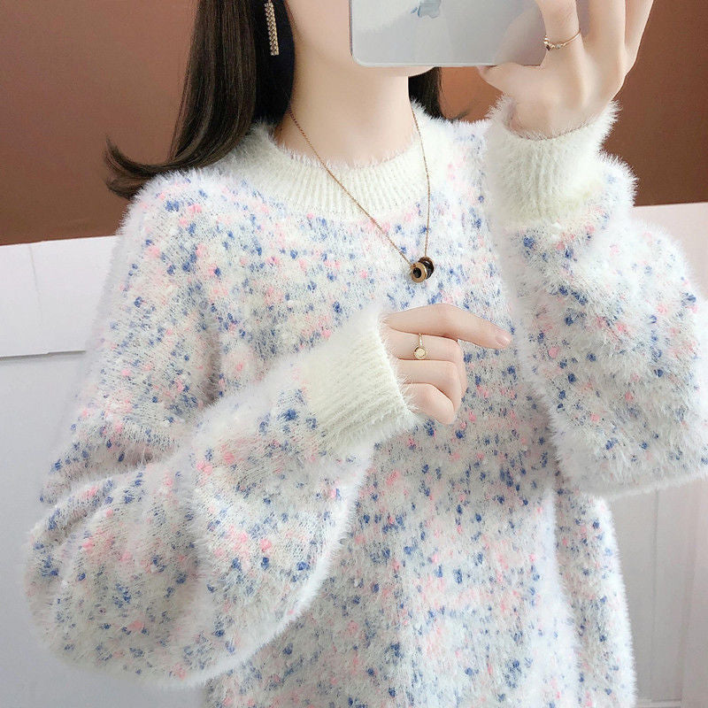 Women's Mink Fur Loose Korean Style Lazy Thickened Women's Sweater