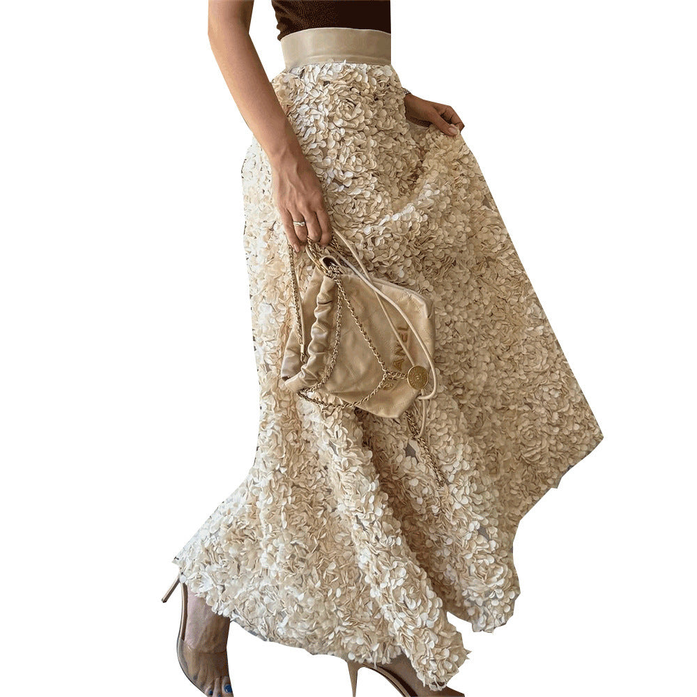 Women's Dress Petal Design Long Dinner Skirts