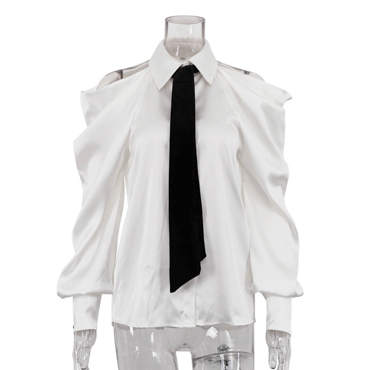Women's High-grade Halter Temperament Commute Long Sleeve Blouses