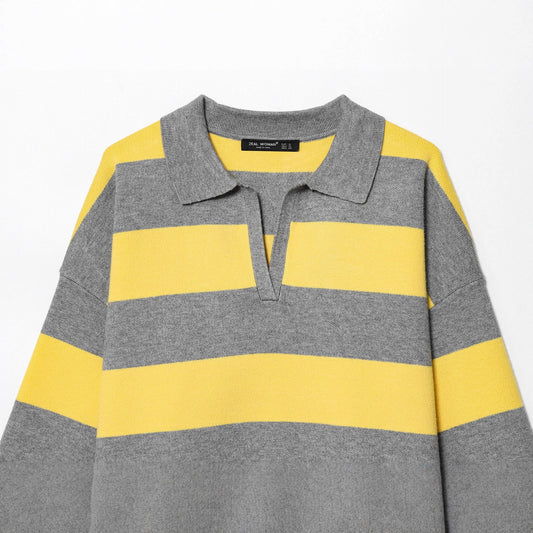 Versatile Slouchy Autumn Long-sleeved Shirt Collar Knitwear