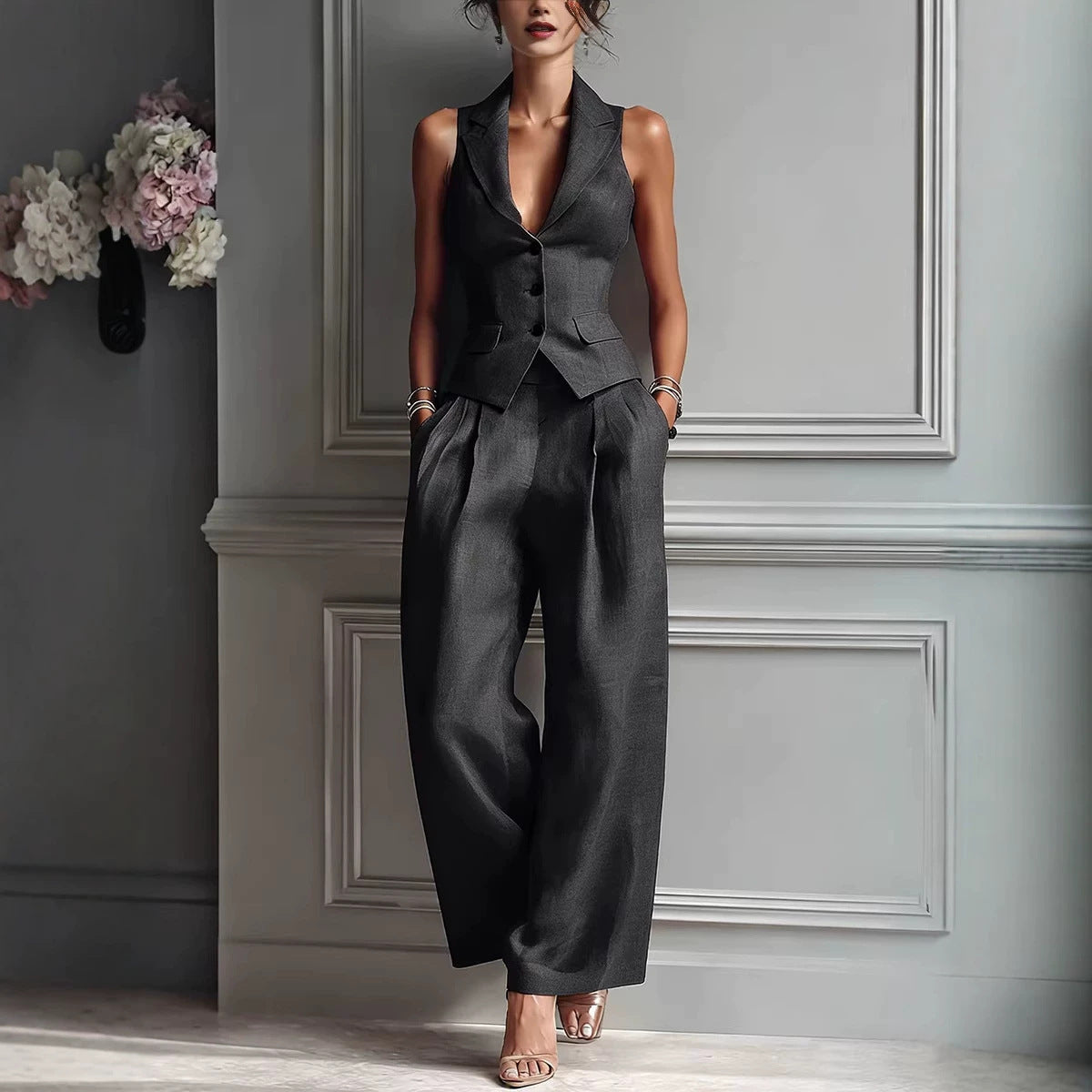 Beautiful Classy Summer Single-breasted Idle Style Fashion Casual Suit