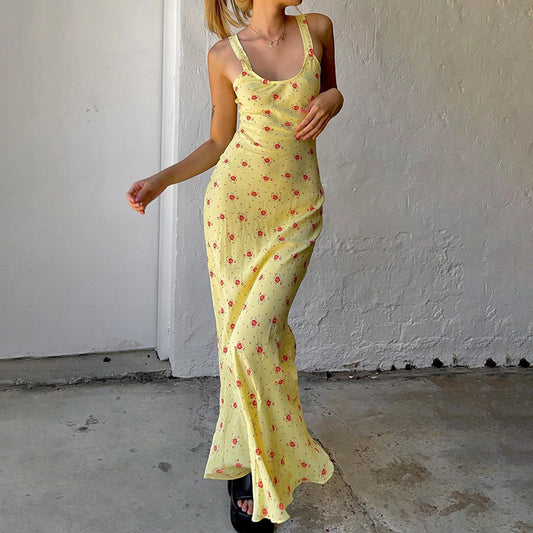 Women's Floral Dress With Soft Comfortable Suspenders Sexy Casual Holiday Dresses