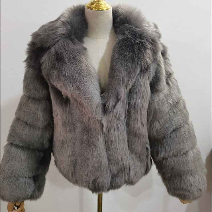Women's Fur Imitation Fox Faux Collar Coats