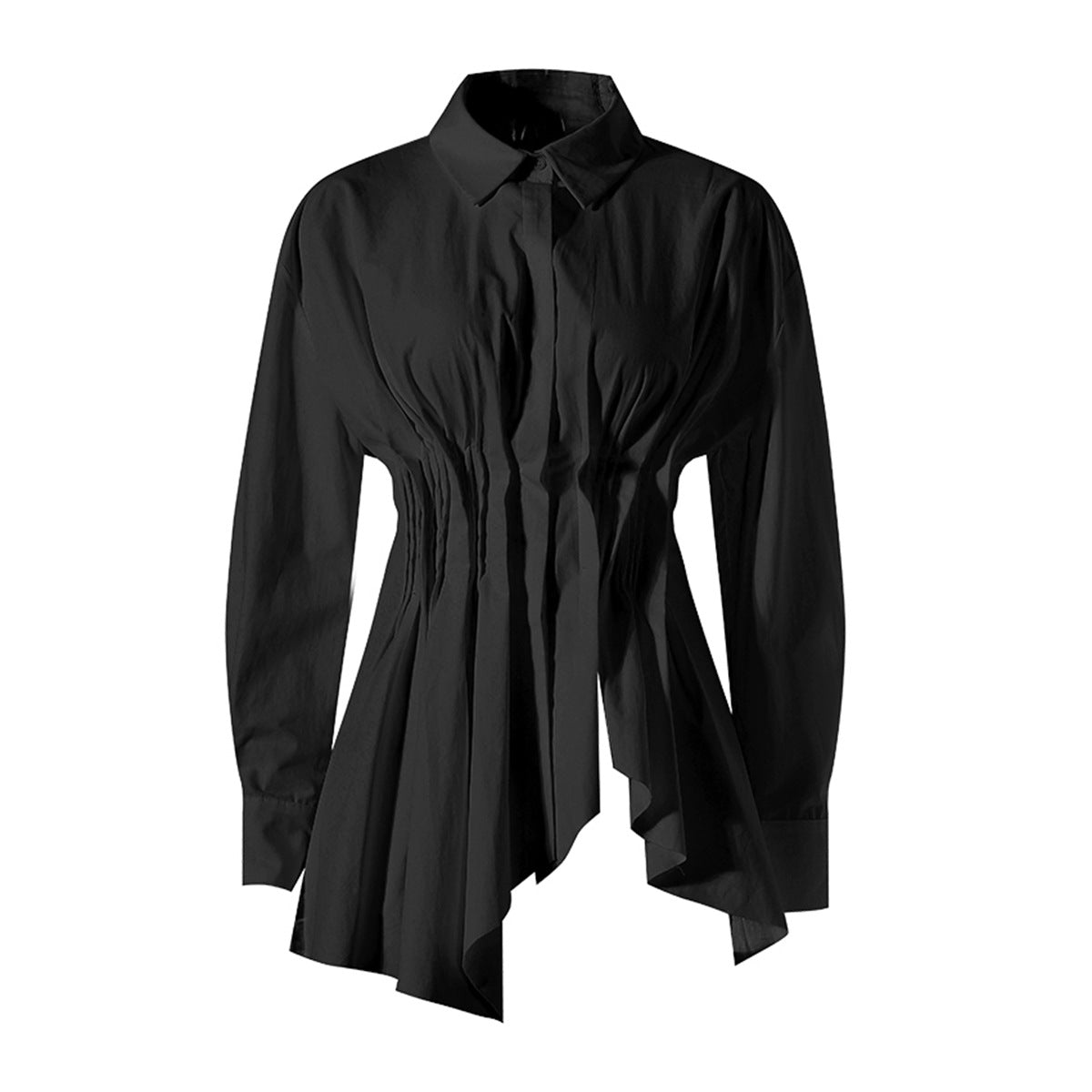 Women's Irregular Fishtail Design Shirt Temperament Collar Blouses