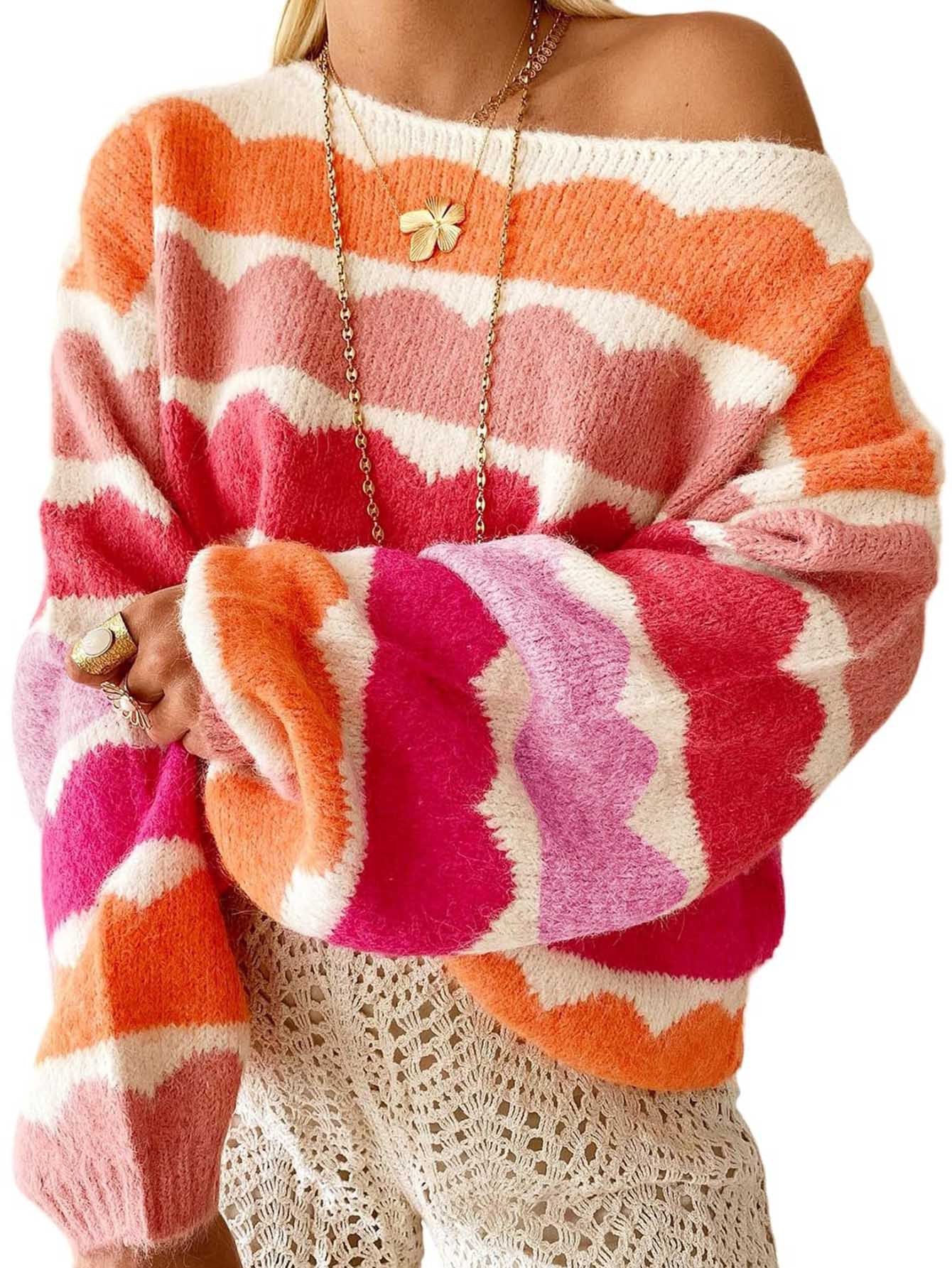 Comfortable Women's Fashionable Knitted High Quality Sweater