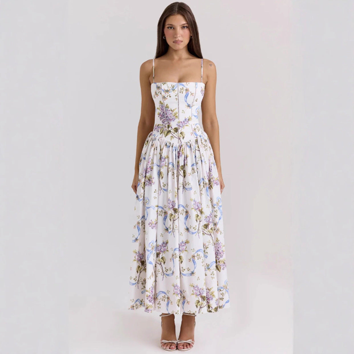 Fashionable High-grade French Strap Gentle Slimming Dress