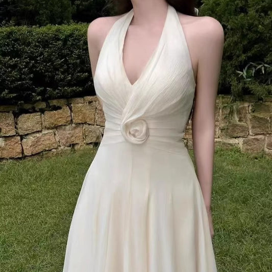 Sleeveless Halter Gentle Temperament Slimming Dress Dresses