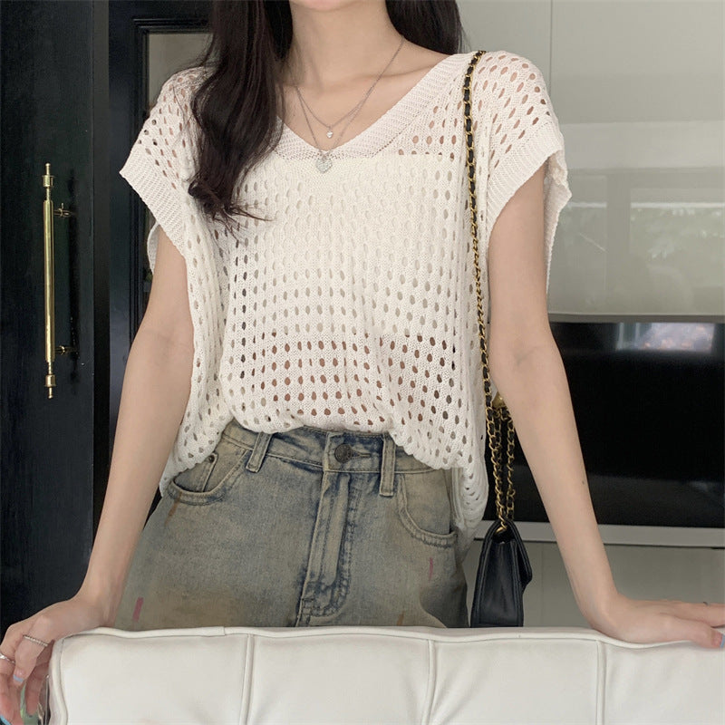 Women's Idle Style Sun Protective Hollow Out Women's Sweater