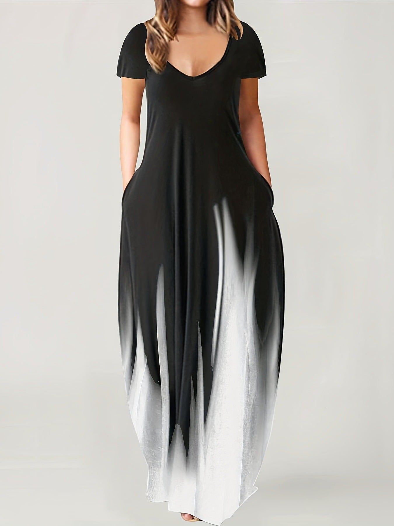 Women's Summer Loose Printed Casual Sexy Long Dress