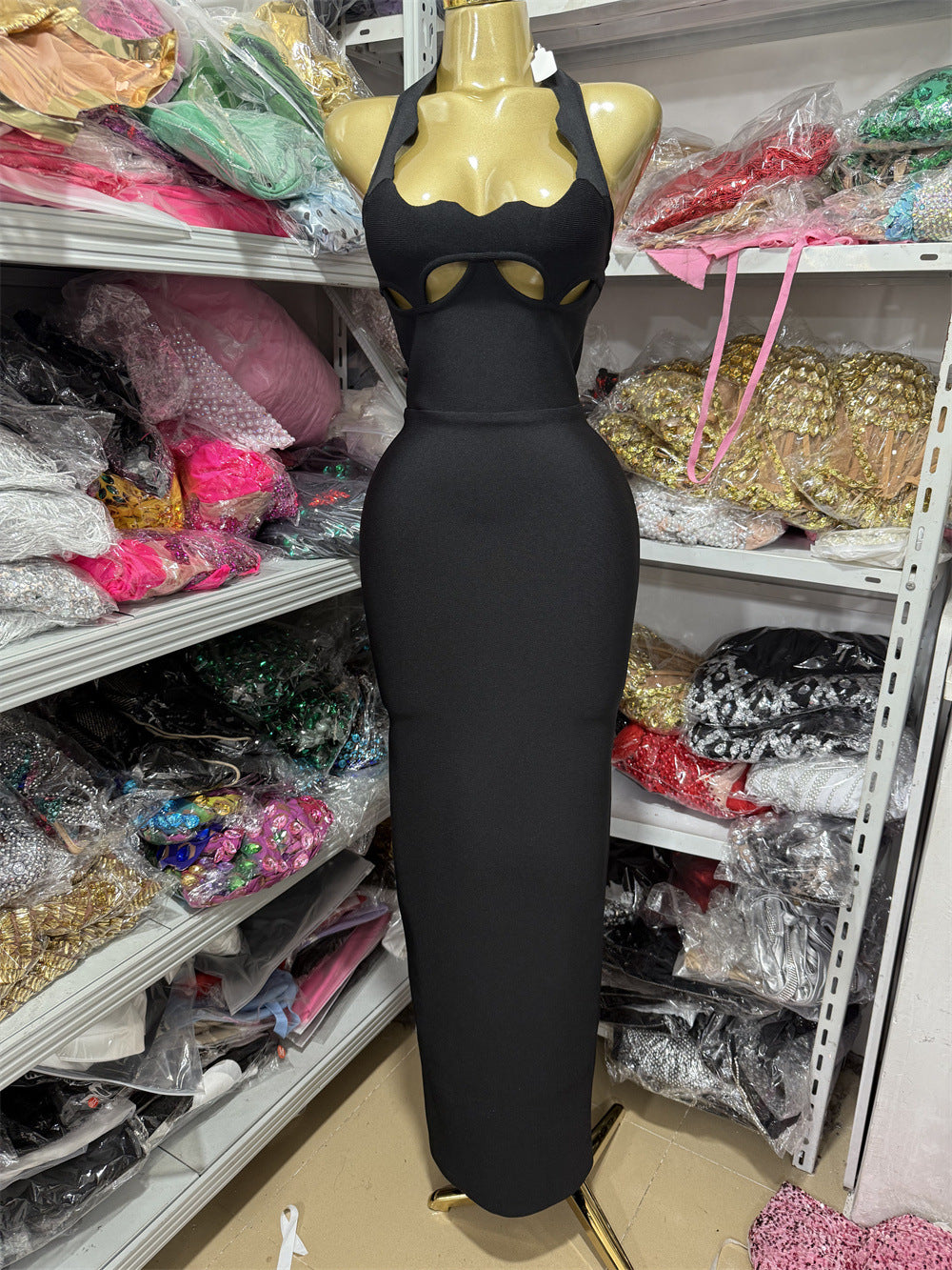 Women's Sexy Rhombus Ultra Low Collar Backless Dresses