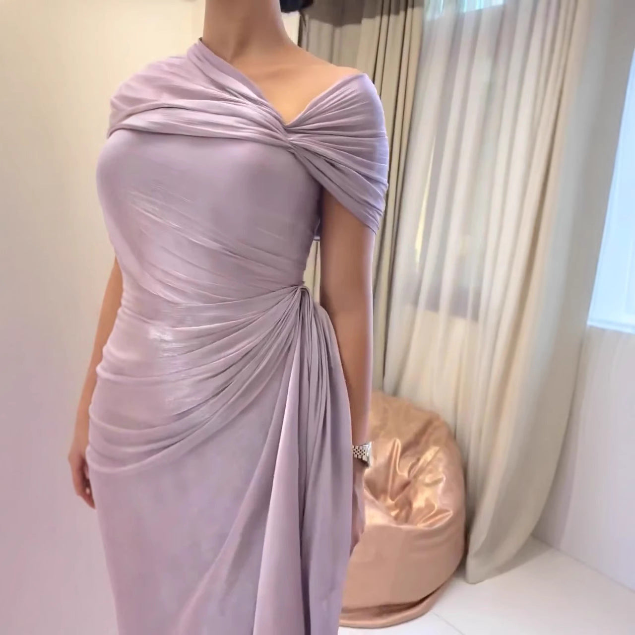 Women's Classic Summer Irregular Pleated Dress Dresses