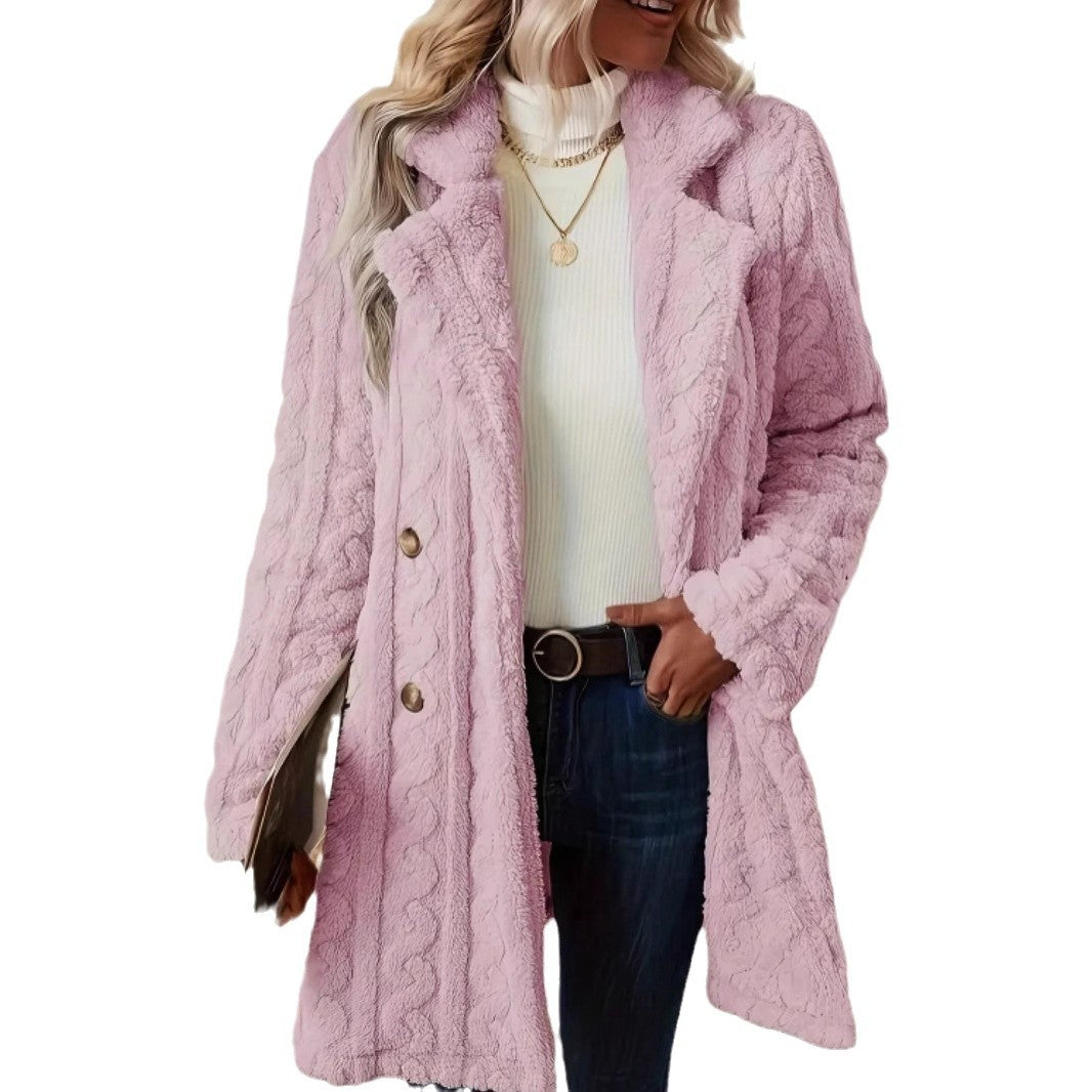 Women's Plush Comfort Casual Warm Collar Double Coats