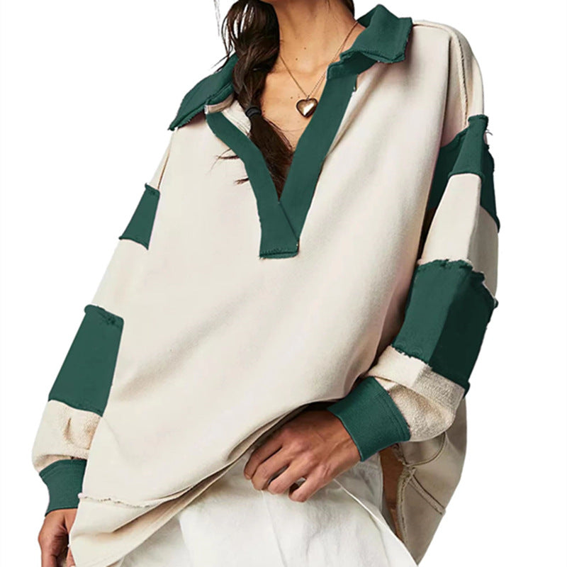 Women's Loose Casual Long Sleeve Pullover Split Sweaters