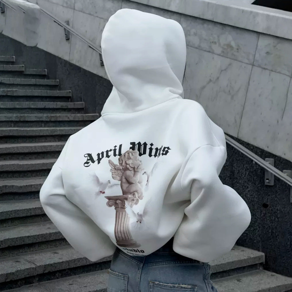 Women's Loose Personality Trendy Hot Casual Angel Print Sweaters