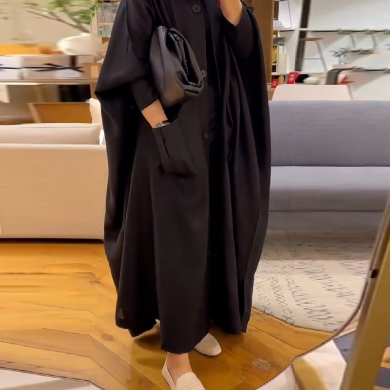 Women's Autumn Design Bat Loose Large Long Coats