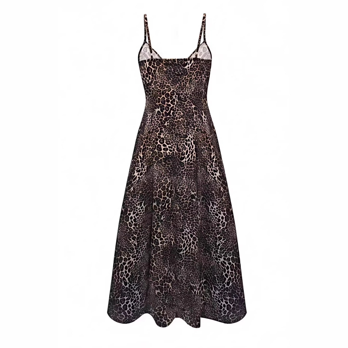 Hot Sexy Leopard Print Backless Collar Summer Dress